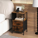 Industrial Bedside Table with USB Ports and AC Outlets for Bedroom Living Room by LJGDeals