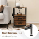 Industrial Bedside Table with USB Ports and AC Outlets for Bedroom Living Room by LJGDeals