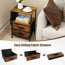 Industrial Bedside Table with USB Ports and AC Outlets for Bedroom Living Room by LJGDeals