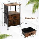 Industrial Bedside Table with USB Ports and AC Outlets for Bedroom Living Room by LJGDeals