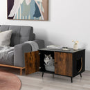 Industrial Cat Litter Box Enclosure with Divider and Cat-Shaped Entries by LJGDeals