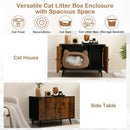 Industrial Cat Litter Box Enclosure with Divider and Cat-Shaped Entries by LJGDeals