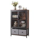 Industrial Coffee Bar Cabinet with 2-Tier Storage Compartment by LJGDeals
