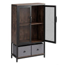 Industrial Coffee Bar Cabinet with 2-Tier Storage Compartment by LJGDeals
