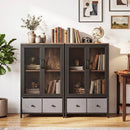 Industrial Coffee Bar Cabinet with 2-Tier Storage Compartment by DirectDeals