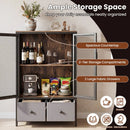 Industrial Coffee Bar Cabinet with 2-Tier Storage Compartment by LJGDeals