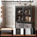 Industrial Coffee Bar Cabinet with 2-Tier Storage Compartment by LJGDeals