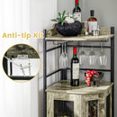 Corner Bar Cabinet with Glass Holder and Adjustable Shelf by DirectDeals