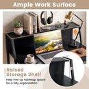 31.5" Industrial Desk with Raised Shelf Metal Frame by DirectDeals