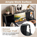 31.5" Industrial Desk with Raised Shelf Metal Frame by LJGDeals