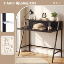 31.5" Industrial Desk with Raised Shelf Metal Frame by LJGDeals