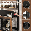 Industrial Dog Kennel Dog Crate Furniture with Storage Shelves-Rustic Brown