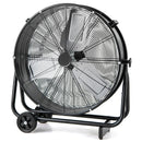 Industrial Drum Fan with 2 Wheels and 360-Degree Adjustable Tilt-Black by LJGDeals