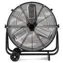 Industrial Drum Fan with 2 Wheels and 360-Degree Adjustable Tilt-Black by LJGDeals