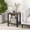 Industrial End Table 2-Tier Side Table-Black by LJGDeals