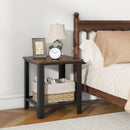 Industrial End Table 2-Tier Side Table-Black by LJGDeals