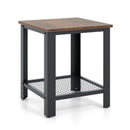 Industrial End Table 2-Tier Side Table-Black by LJGDeals
