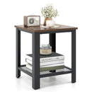 Industrial End Table 2-Tier Side Table-Black by LJGDeals