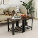 Industrial End Table 2-Tier Side Table-Black by LJGDeals