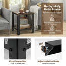 Industrial End Table 2-Tier Side Table-Black by LJGDeals