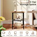 3-Tier End Table Space-Saving Nightstand Industrial Bedside Table for Living Room Bedroom-Rustic Brown by LJGDeals