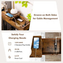 Industrial End Table with Charging Station and Flip Top-Rustic Brown by LJGDeals