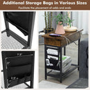 Industrial End Table with Charging Station and Flip Top-Rustic Brown by LJGDeals