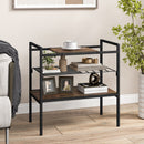 Industrial Entryway Table with Removable Panel and Mesh Shelf