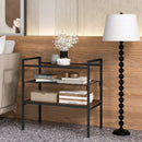 Industrial Entryway Table with Removable Panel and Mesh Shelf by LJGDeals