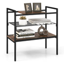 Industrial Entryway Table with Removable Panel and Mesh Shelf by LJGDeals