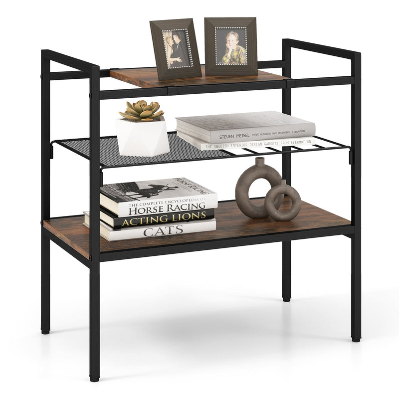Industrial Entryway Table with Removable Panel and Mesh Shelf, photo 5 of 8