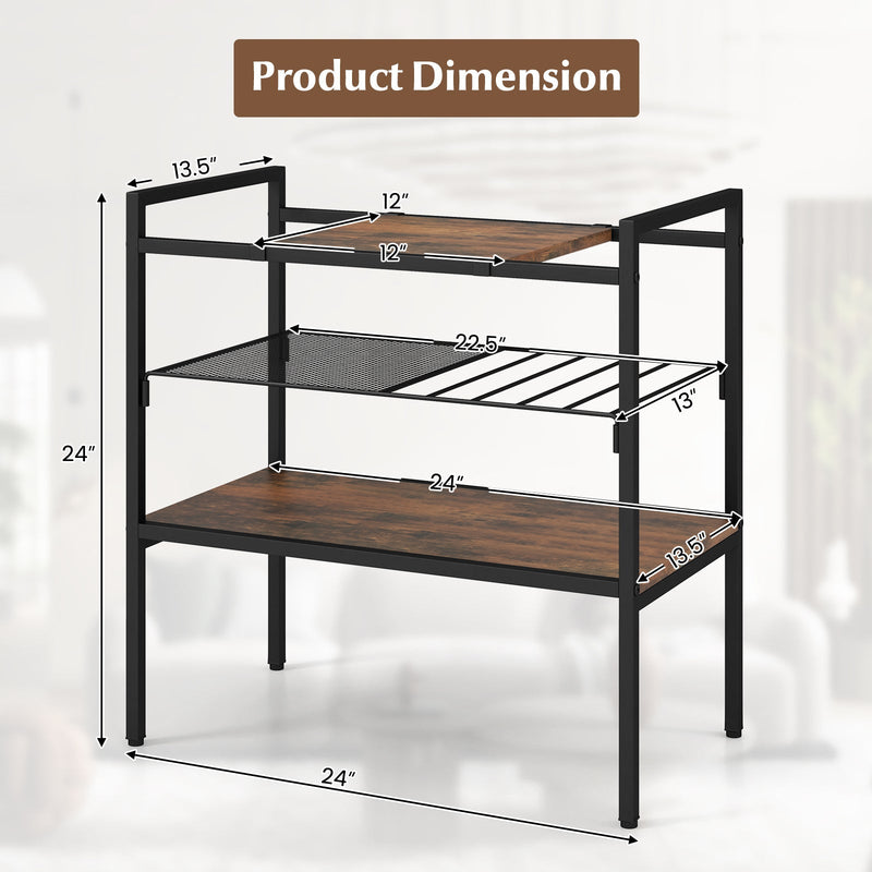 Industrial Entryway Table with Removable Panel and Mesh Shelf, photo 6 of 8