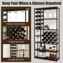 Industrial Floor Wine Rack with 3 Rows of Stemware Racks by LJGDeals