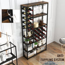 Industrial Floor Wine Rack with 3 Rows of Stemware Racks