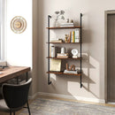 4-Tier Industrial Ladder Bookshelf with Metal Frame-Coffee by LJGDeals