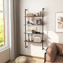 4-Tier Industrial Ladder Bookshelf with Metal Frame-Coffee by LJGDeals