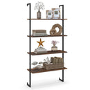 4-Tier Industrial Ladder Bookshelf with Metal Frame-Coffee by LJGDeals