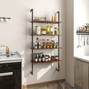 4-Tier Industrial Ladder Bookshelf with Metal Frame-Coffee by LJGDeals