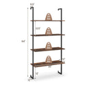 4-Tier Industrial Ladder Bookshelf with Metal Frame-Coffee by LJGDeals