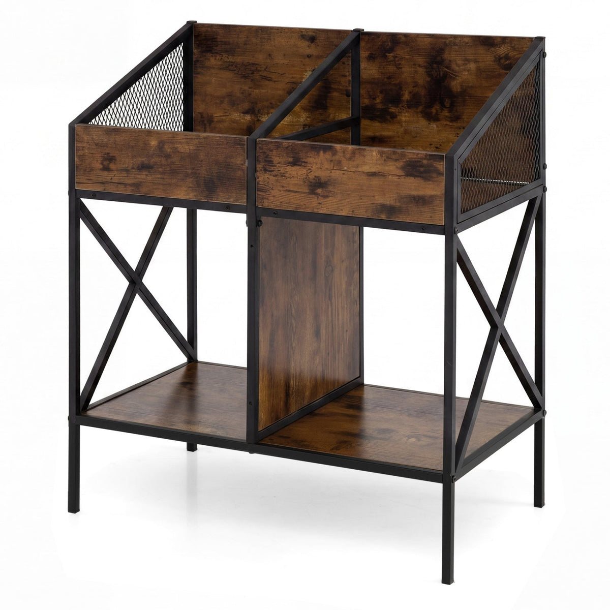 Industrial Vinyl Record Storage Rack with Metal Frame, photo 3 of 8
