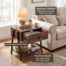 Industrial Nightstand with Drawer and Adjustable Feet by DirectDeals