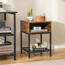 Industrial Nightstand End Side Table with Mesh Shelf by DirectDeals