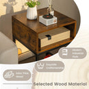 Industrial Nightstand End Side Table with Mesh Shelf by DirectDeals