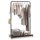 Rolling Garment Rack with Hanging Hooks and Bottom Storage Shelf by LJGDeals