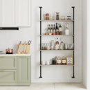 4-Tier Industrial Pipe Shelving with Metal Frame for Living Room Kitchen by LJGDeals