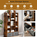 12-Tier Open-Back Freestanding Bookshelf with Drawer by LJGDeals