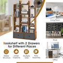 12-Tier Open-Back Freestanding Bookshelf with Drawer by LJGDeals