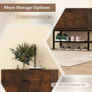 Industrial Shoe Storage Cabinet with 2 Flip Drawers and 1 Bottom Metal Shelf-Brown by LJGDeals