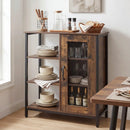 Industrial Side Cabinet with Metal Mesh Door & 3 Shelves by LJGDeals