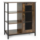 Industrial Side Cabinet with Metal Mesh Door & 3 Shelves by LJGDeals